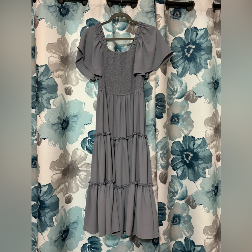 Ivy City Co dusty blue dress